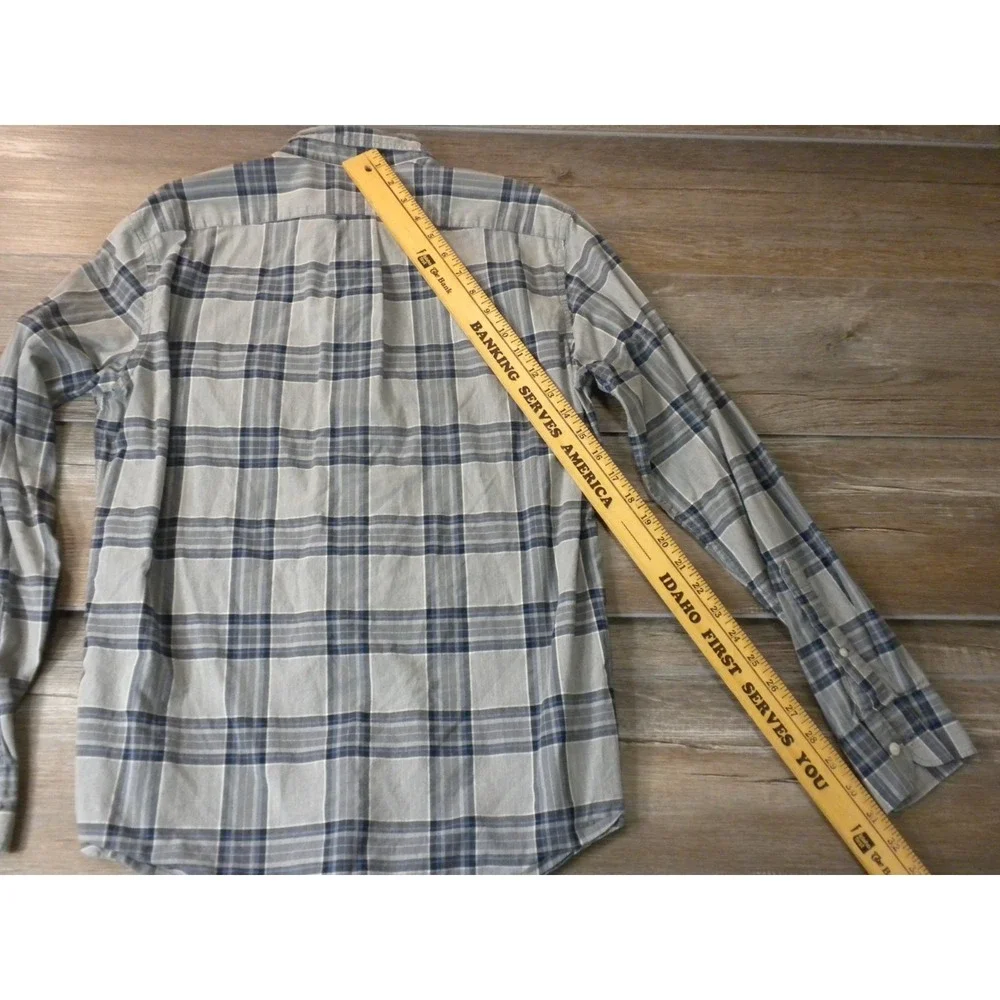 J. Crew Shirt Mens M Blue Gray Secret Wash Slim Fit Plaid Button Down Preppy Ivy